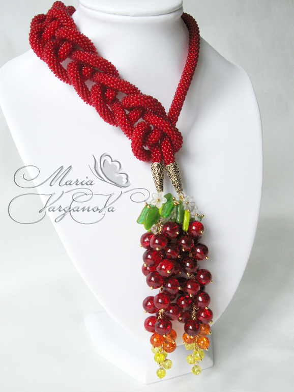 Новенькие жгуты и лариаты из бисера