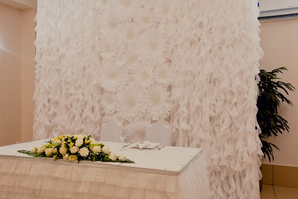 Украшение свадьбы тканями, живыми цветами, воздушными шарами!