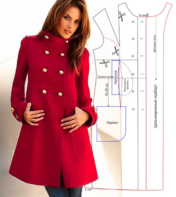 Выкройка пальто женского: скачать, купить готовую выкройку пальто прямого, оверсайз 