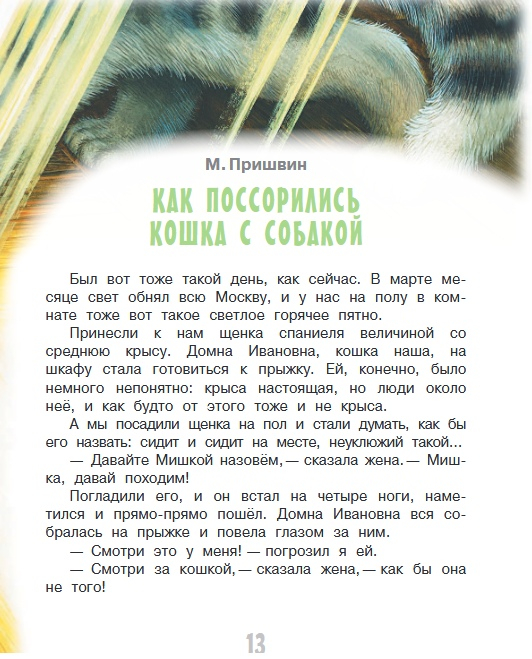 Как поссорились кошка с собакой пришвин план рассказа