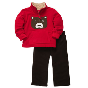 Carters комплект из флиса «Медвежонок на красном»