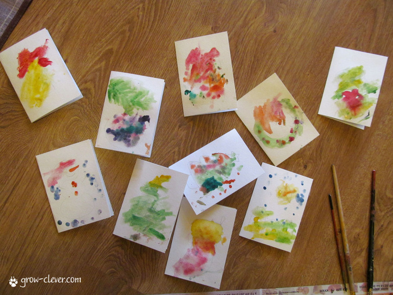 Новогодние открытки вместе с малышом. Шаблоны