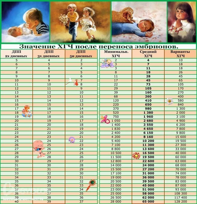 Табличка показателей ХГЧ