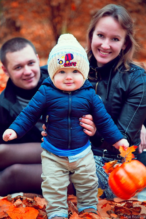 Осенняя фотосессия в парке (Максим с родителями)