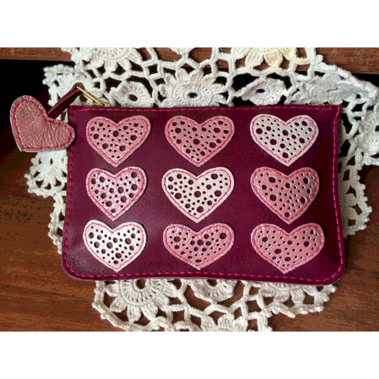 Кожаный кошелек/косметичка