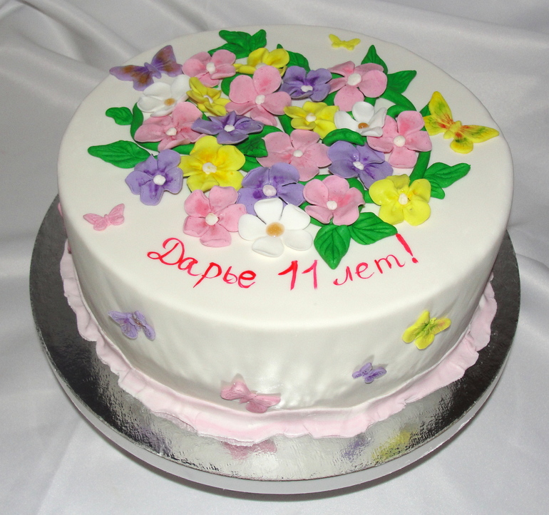 Торт с цветочками