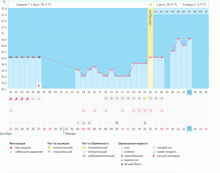 Как вам график?Есть ли шансы?Цикл всегда 35-36дней!