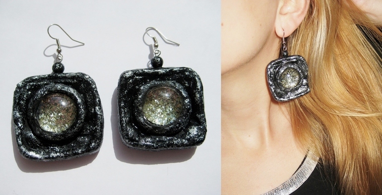 Шикарные серьги своим руками. Папье-маше. Мастер-класс