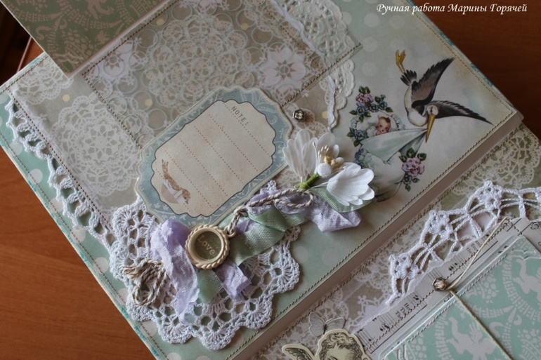 Альбом для новорожденного мальчика - винтаж и кружева!