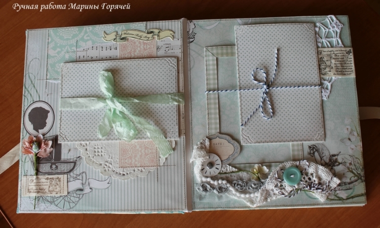 Альбом для новорожденного мальчика - винтаж и кружева!