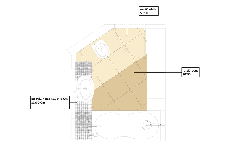 Санузел с телевизором - новый вариант плитки