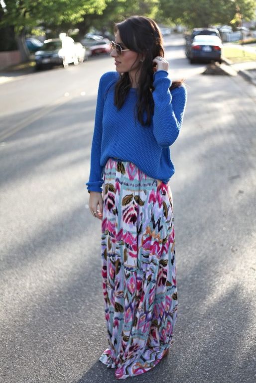 Look of the day: юбка maxi и объемный свитер