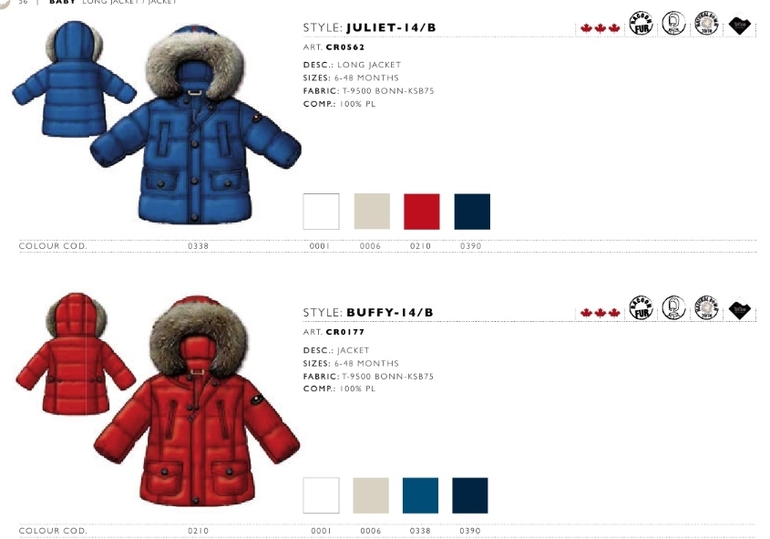 Канадские пуховики - малыши 3 мес-48 мес