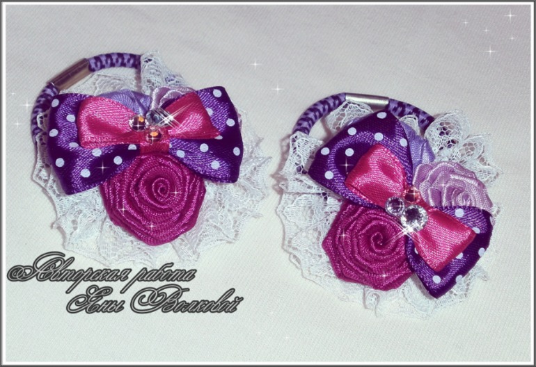 Резиночки и заколочки для принцесс.Авторская работа