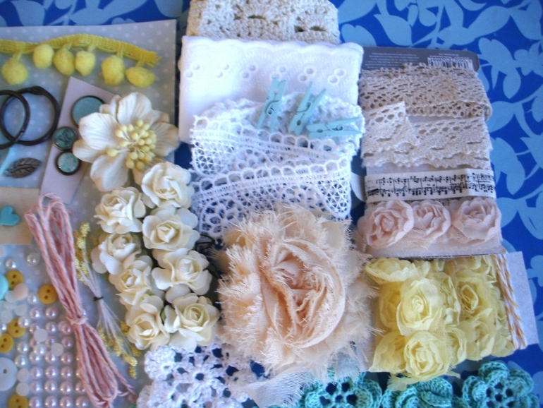 Конвертик бирюза/ желтый. Шебби.