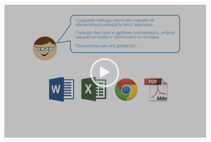 Создавать наборы карточек быстрее.