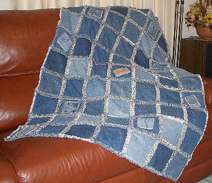 Джинсовый плед