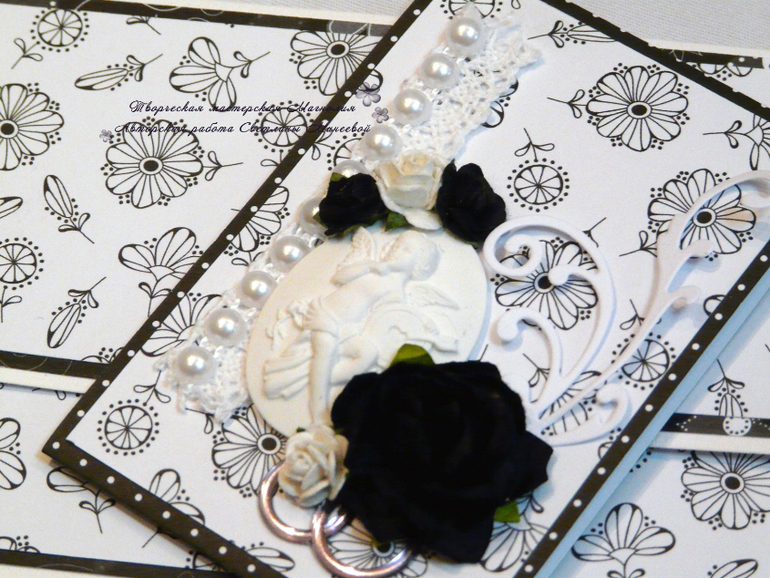 Свадебный комплект в черно-белой гамме