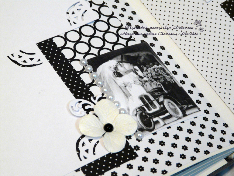 Свадебный комплект в черно-белой гамме