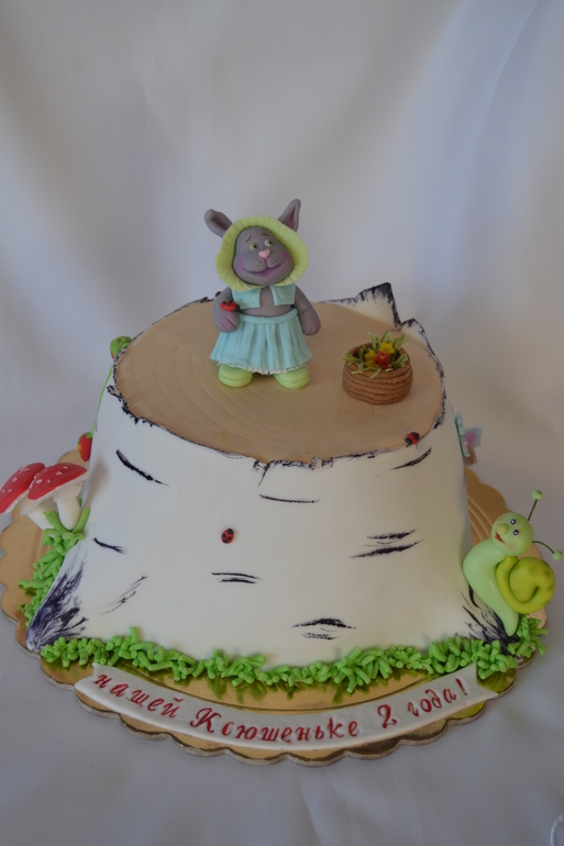 торт Зайка на пенёчке