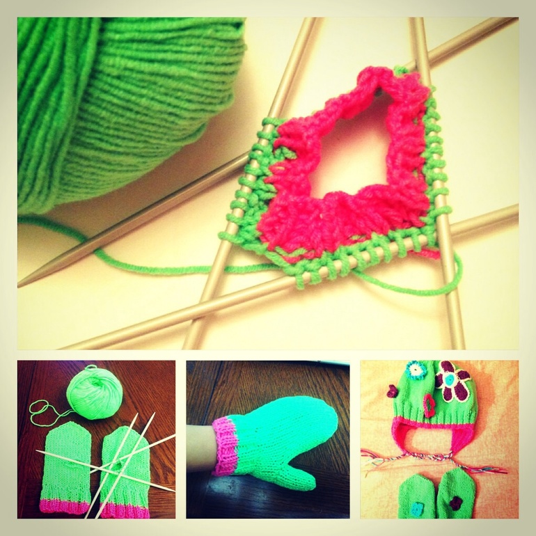 Варежки к комплекту(готовь сани летом))))