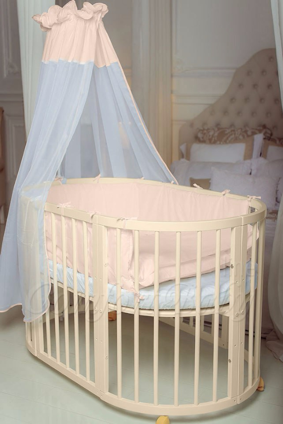 КРОВАТКА- ТРАНСФОРМЕР "COMFORT BABY" .Цена: 25 000 руб.  ХАРАКТЕРИСТИКИ:  возраст детей: 0-5 лет  габариты модели (Д х Ш х В): 1) колыбельки: 78*76*81 см  2) овальной кроватки: 128*76*81 cм  матрас приобретается отдельно.  максимальная нагрузка: 120 кг  Материал: изготавливается только из настоящего массива бука высшего сорта.  сборка: кровать в разобранном виде, простота сборки, инструкция по сборке на русском языке  продукция сертифицирована  производство: Россия  гарантия: 2 года   Дополнительные характеристики: 4 положения по высоте (расстояние положения дна от пола без колес: 1см, 12см, 37см, 57см; расстояние между отверстиями снизу-наверх: 12см, 15см, 20см.); 3 прутика - съемные.  КОНМПЛЕКТАЦИЯ:  1-я ступень - круглая кроватка  2-я ступень - овальная кроватка  3-я ступень - диванчик  4-я ступень - манеж  5-я и 6-я ступени - 2 кресла и столик  7-я ступень - пеленальный столик  ДОПОЛНИТЕЛЬНЫЕ ОПЦИИ:  Комплект постельный "Classic" +6950 руб.  Комплект постельный "Colorit" + 11990 руб.  Фирменный держатель для балдахина +790 руб.  Комплект цельных матрасов " Холкон"/ "Кокос" (круглый+овальный) +8490 руб  Маятник "ComfortBaby Pendulum" 2 в 1+6990 руб.