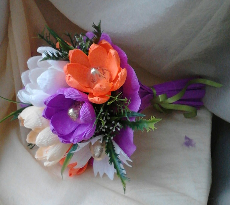 Мини букет для бабушки.