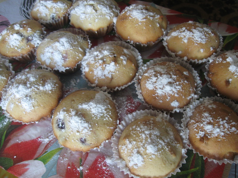 Кексики с ежевикой