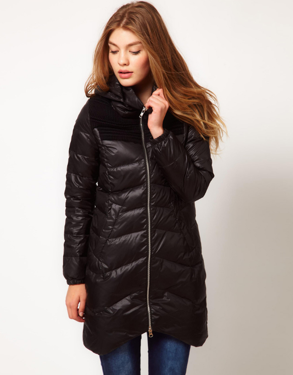 Удлиненная стеганная куртка - реплика JNBY