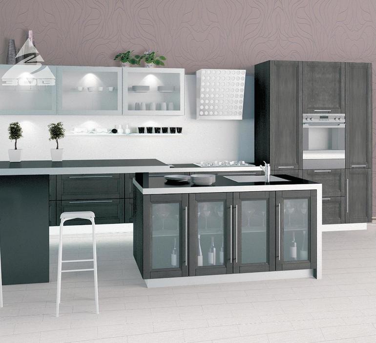 Кухни с рамочными фасадами ЗОВ (пленка, краска)