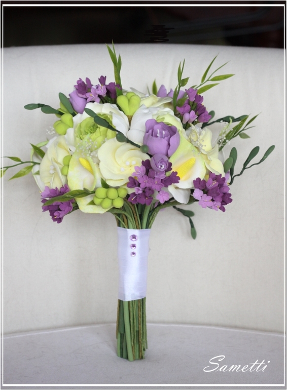 Букет невесты из легкой глины