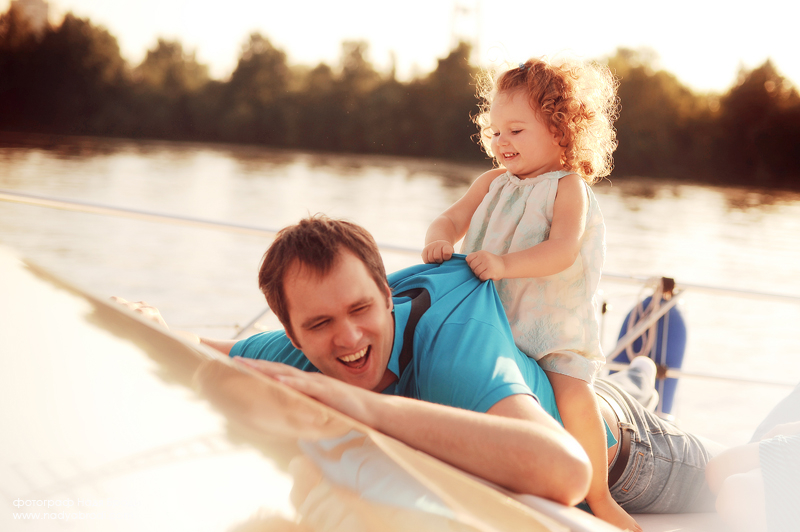 Семейная съемка на яхте, Москва лето 2013