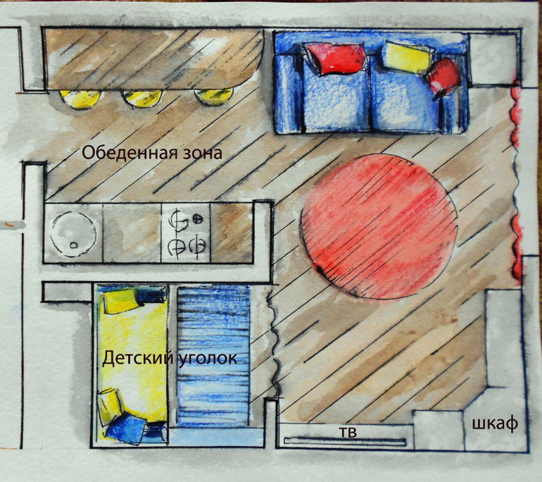 Маленька квартира-студия с одним окном. Нужна помощь!