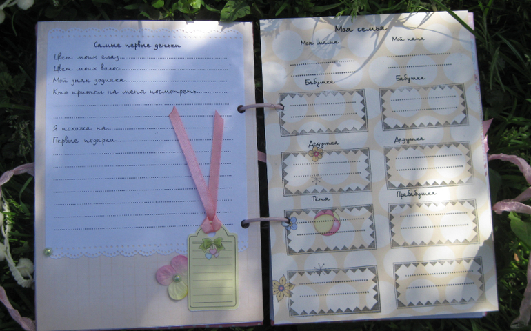 Блокнот-альбомчик о памятных моментах малыша