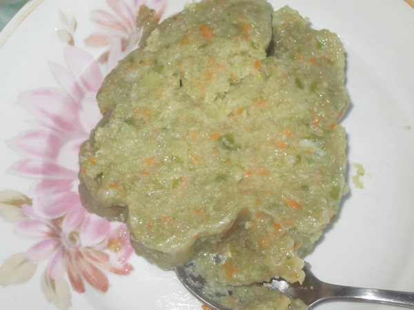 Рыбное суфле с овощами на пару.