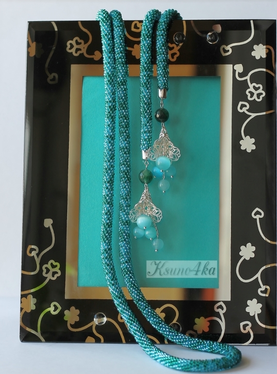 Лариат "Бирюзовый цветок"