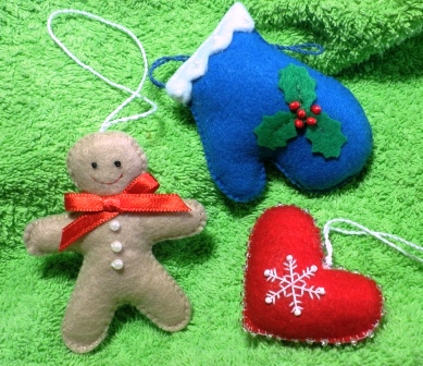 Ёлочные игрушки из фетра