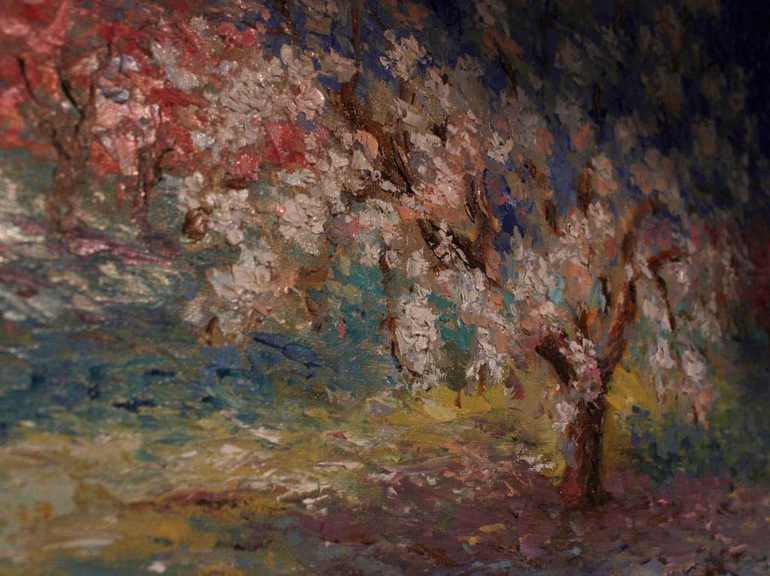 Яблоня в цвету (масло)