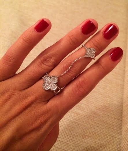 Двойное кольцо Van Cleef с цирконами новое