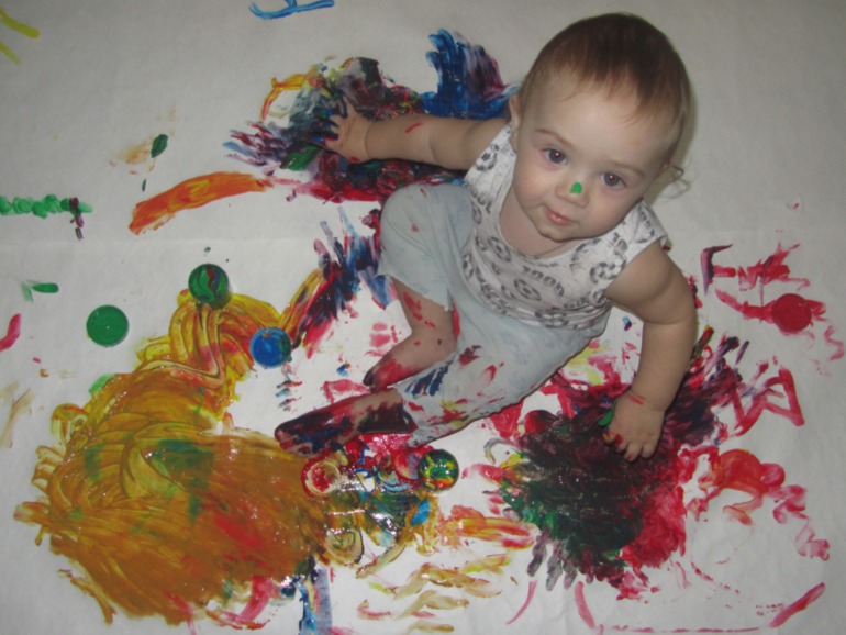 Зубы и пальчиковые краски)