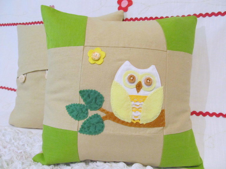 Наволочки лимонные совы