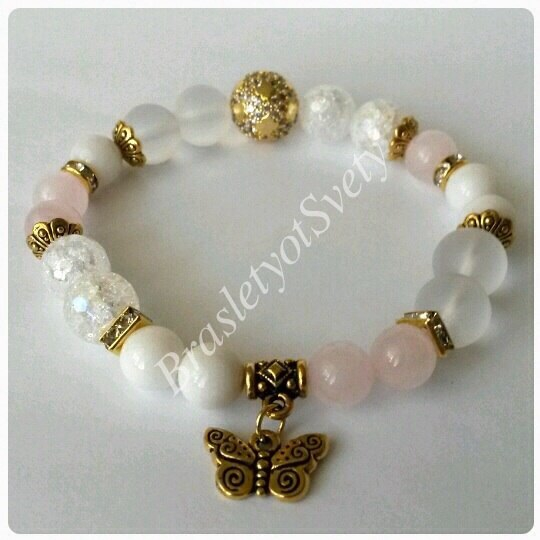 Браслеты с именами из натуральных камней