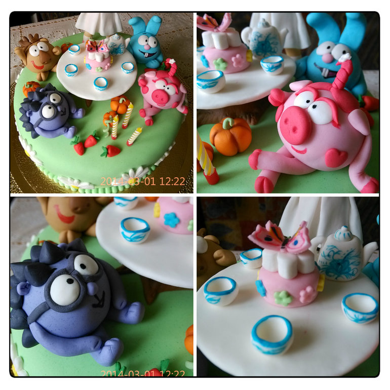 Торт День рождение Глаши со смешариками!!!