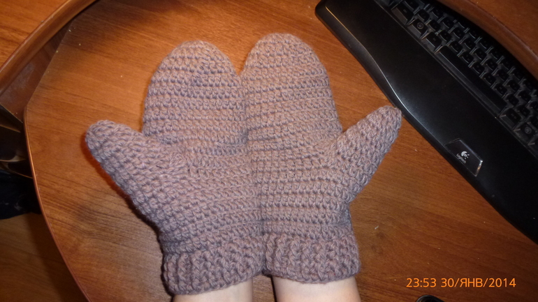 варежки для мужа и меня