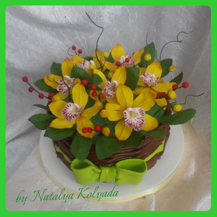 Корзинка орхидей.