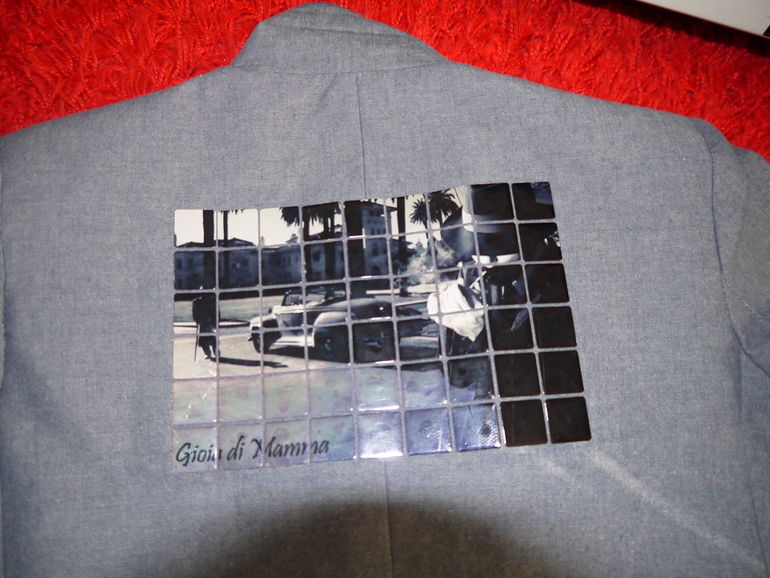 Пиджак синий с принтом на спине «ретро мафия» Gioia di Mamma