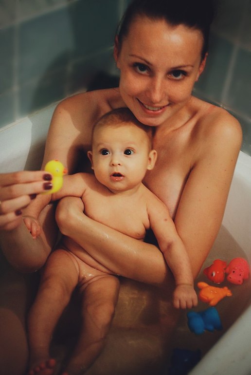 Купание Миласьки:-)