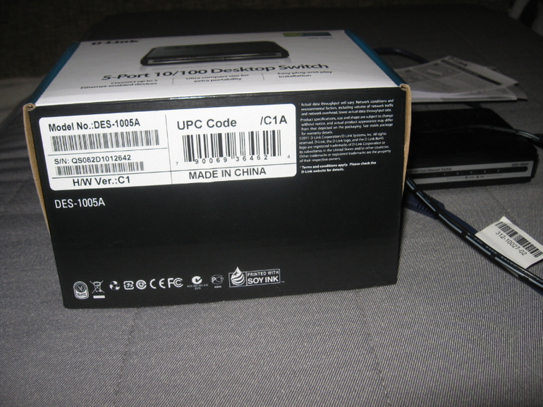 Неуправляемый коммутатор с 5 портами 10/100Base-TX, D-Link DES-1005A/C1