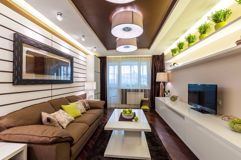 Гостиная - отталкиваться от линолеума?