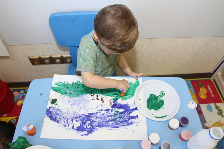 Наше первое занятие в Художке on-line.